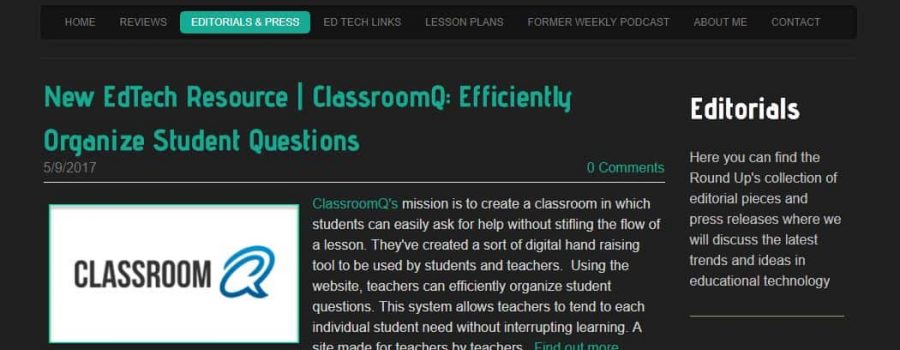 ClassroomQ Featured in The EdTech Round Up